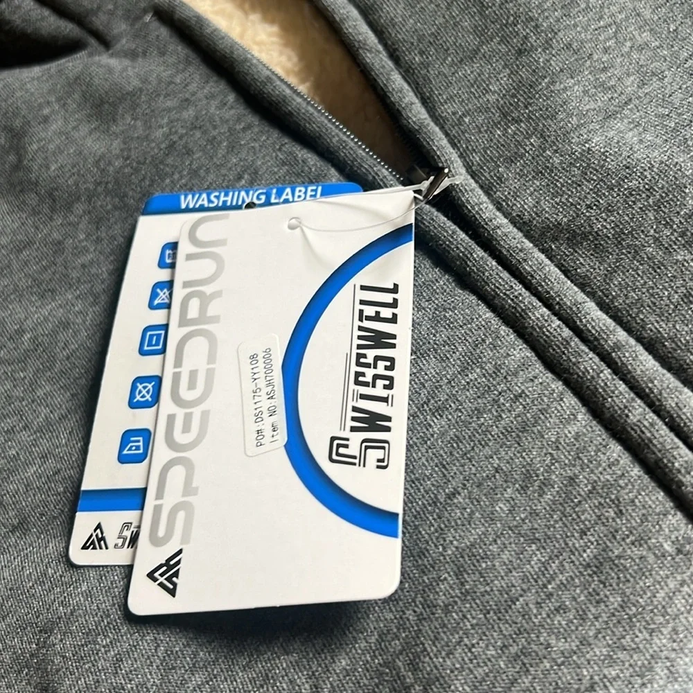 Swisswell Winter Fleece Sherpa Lined Zip up Hooded Jacket Size Medium